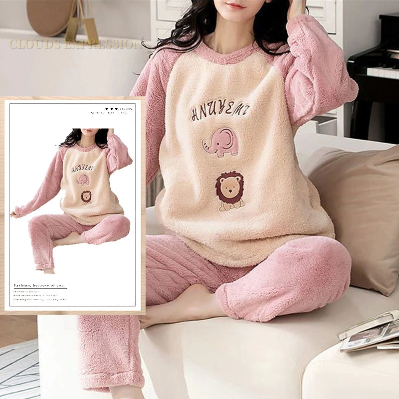 Conjuntos de pijamas de terciopelo con estampado de lunares