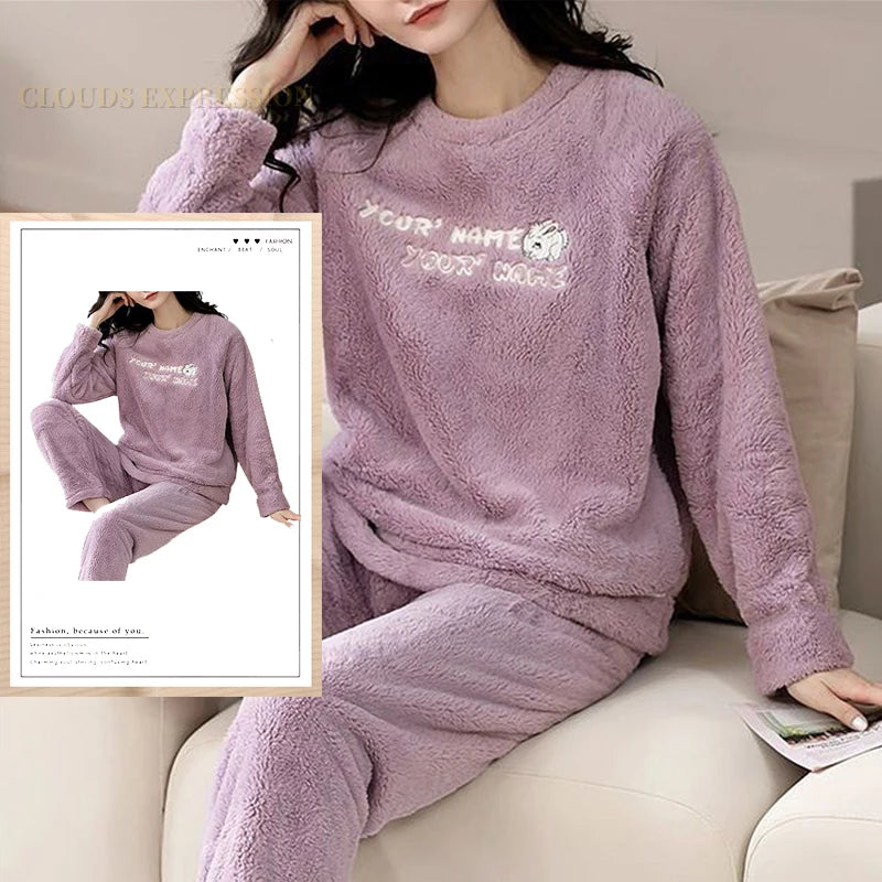 Conjuntos de pijamas de terciopelo con estampado de lunares