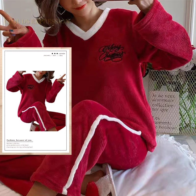Conjuntos de pijamas de terciopelo con estampado de lunares