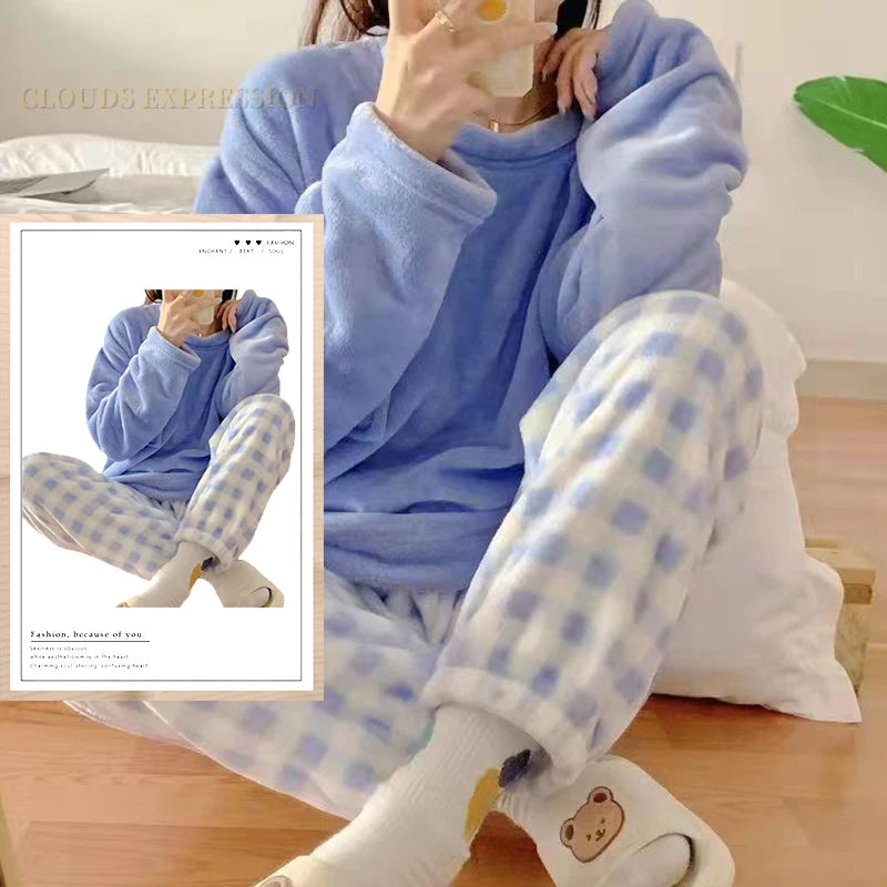 Conjuntos de pijamas de terciopelo con estampado de lunares