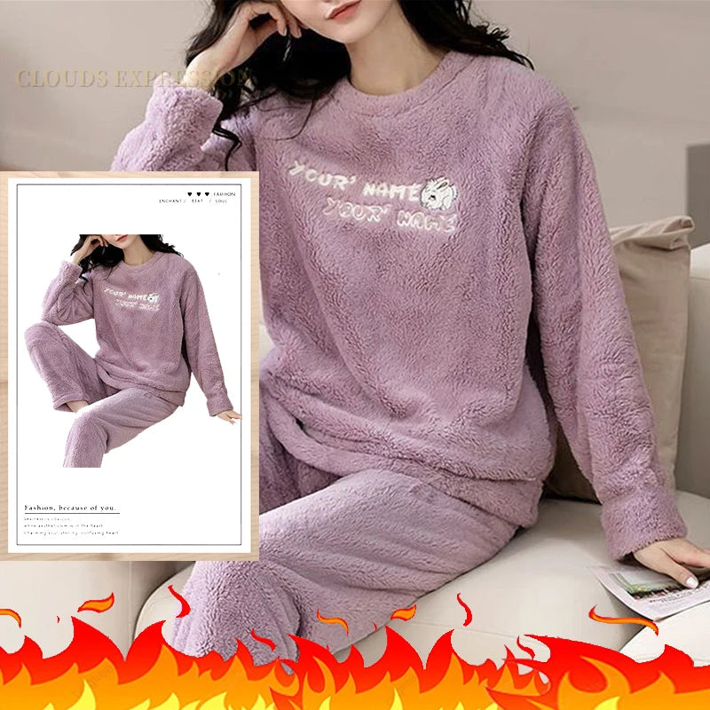 Conjuntos de pijamas de terciopelo con estampado de lunares