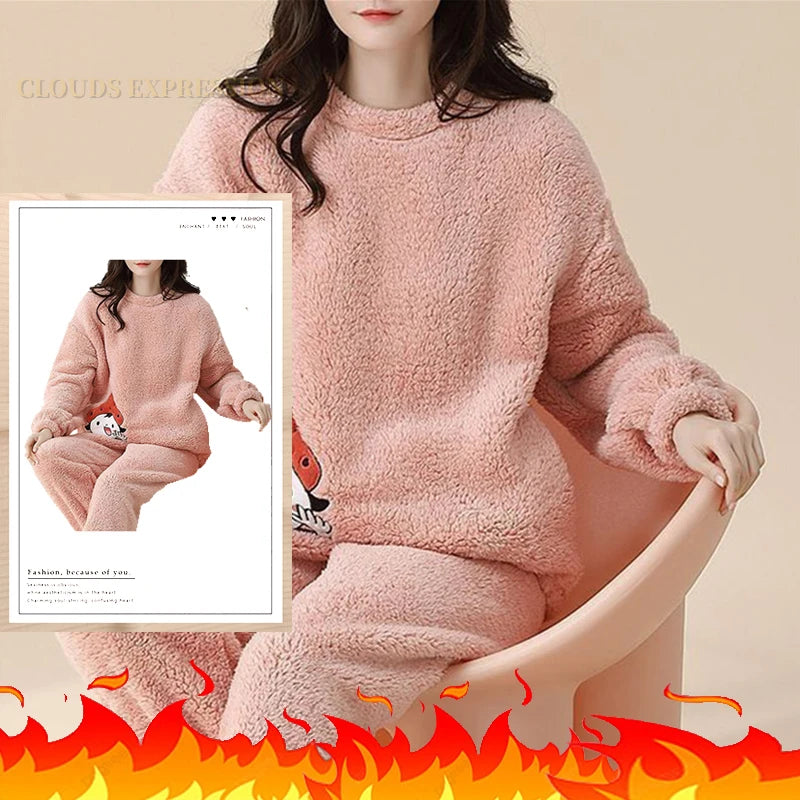 Conjuntos de pijamas de terciopelo con estampado de lunares