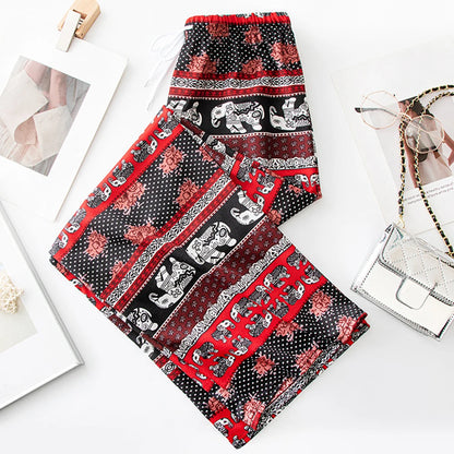 Pantalones de yoga cómodos con estampado de elefante tailandés para mujer