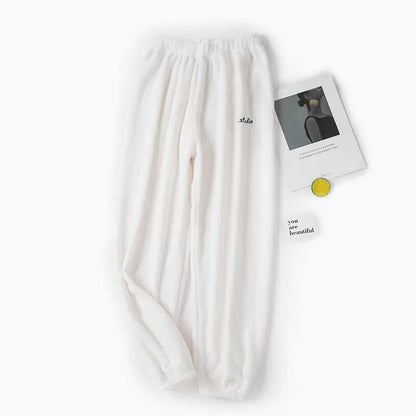 Conjunto de pijama de dos piezas para mujer, liso y cálido, de terciopelo grueso