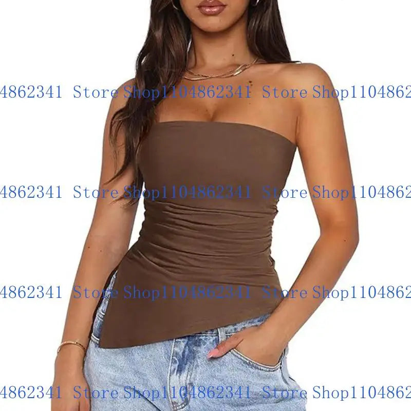 Blusa con hombros descubiertos y fruncido asimétrico para mujer