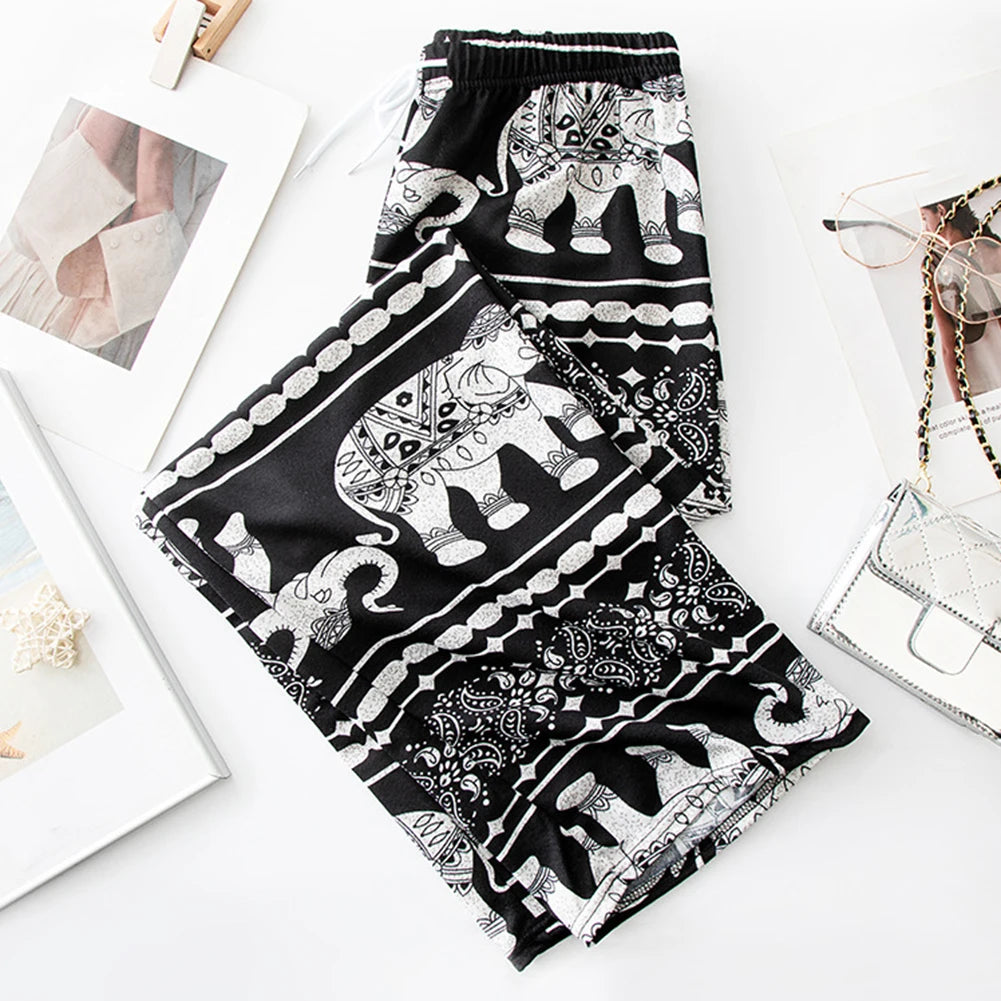 Pantalones de yoga cómodos con estampado de elefante tailandés para mujer