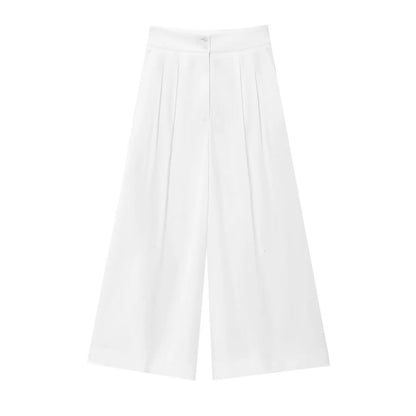 TFMLN Conjunto de pantalón de moda para mujer, sin mangas, cuello en V, top con cinturón, pantalones rectos