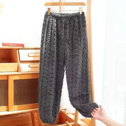 Conjunto de pijama de dos piezas para mujer, liso y cálido, de terciopelo grueso