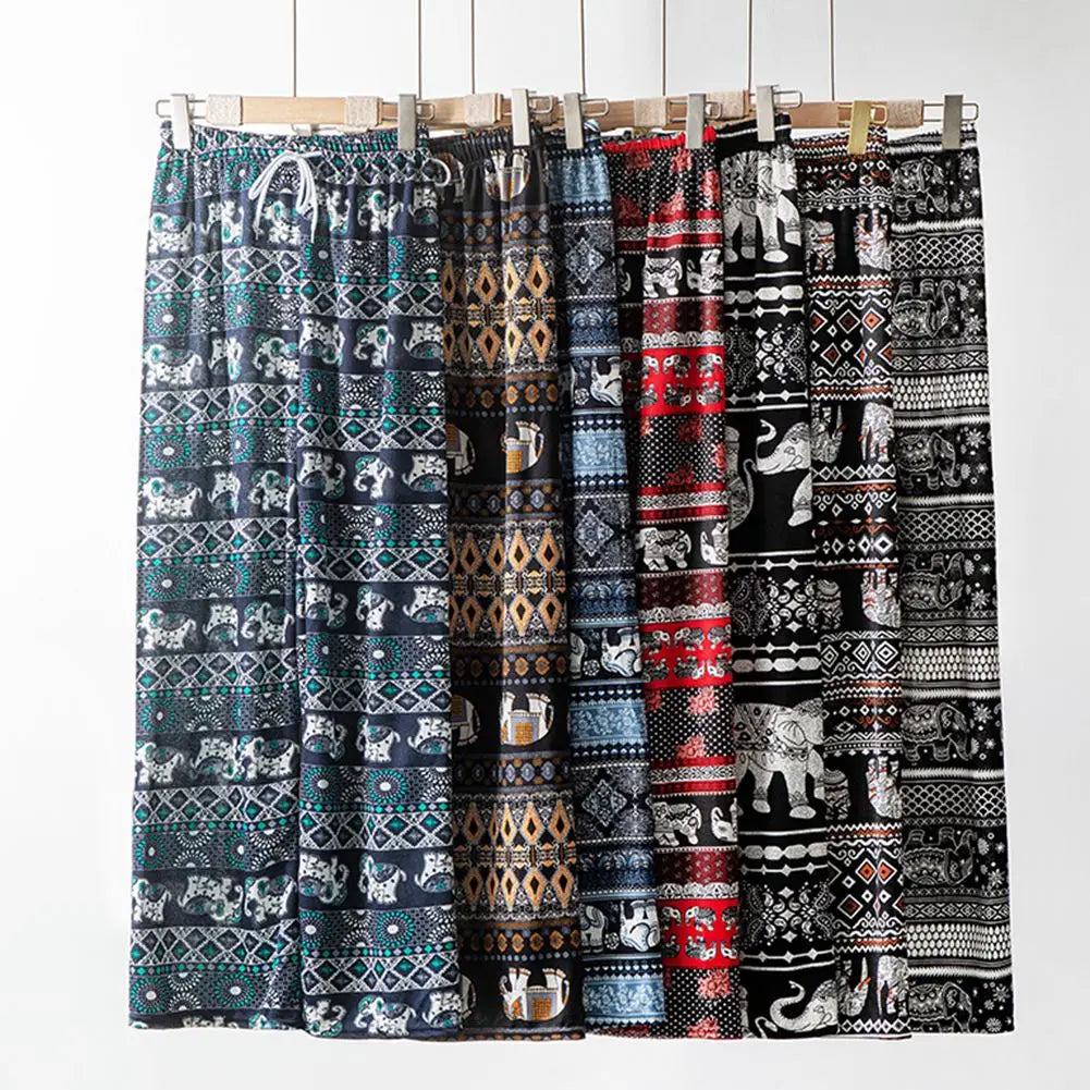 Pantalones de yoga cómodos con estampado de elefante tailandés para mujer
