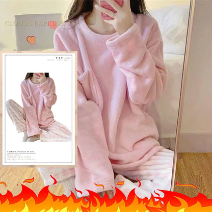 Conjuntos de pijamas de terciopelo con estampado de lunares