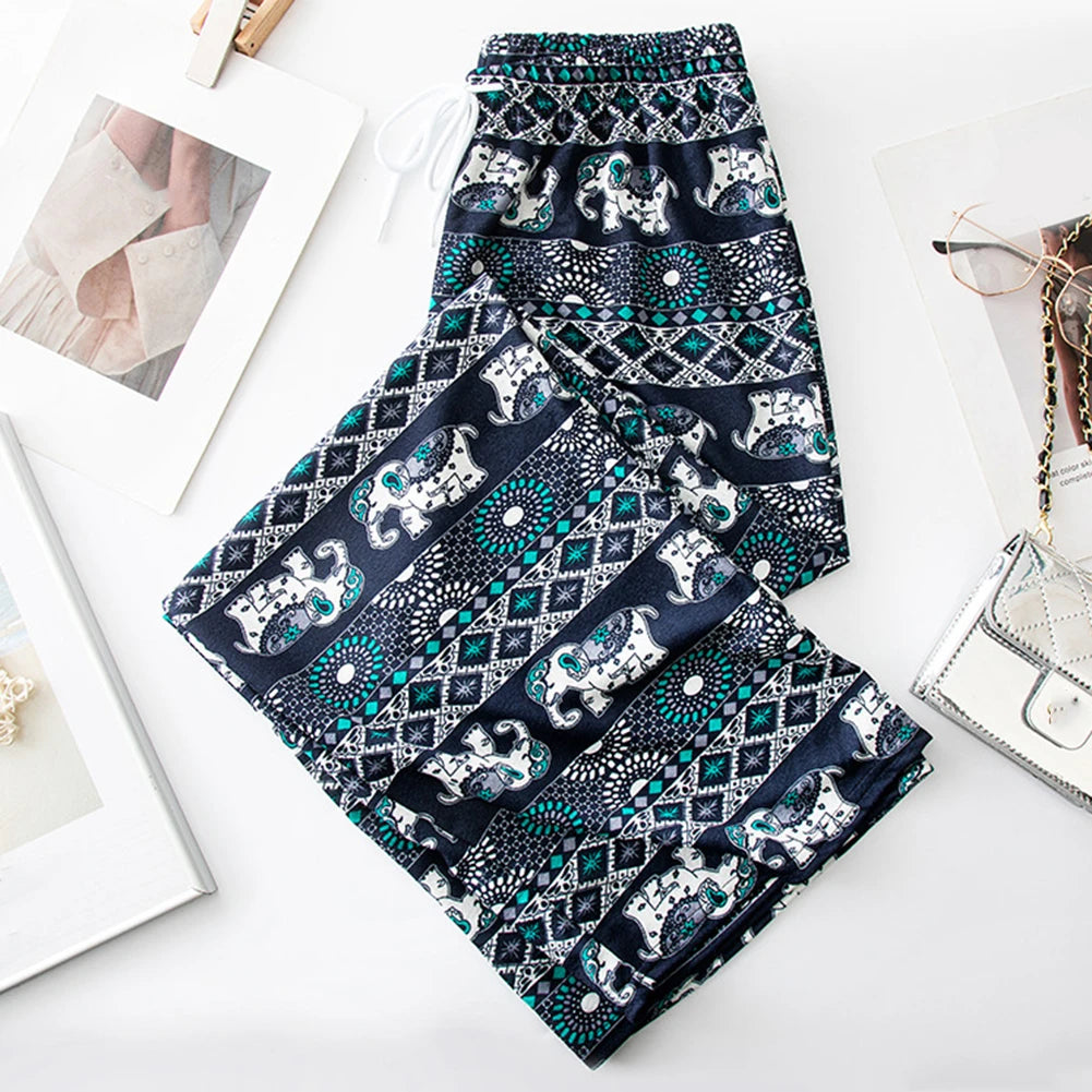 Pantalones de yoga cómodos con estampado de elefante tailandés para mujer