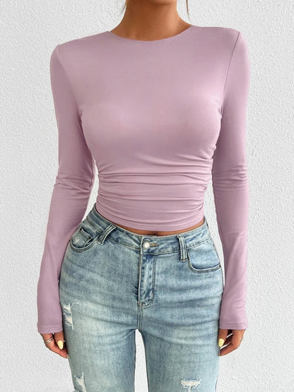 Blusa de mujer, Y2K manga larga,  slim fit