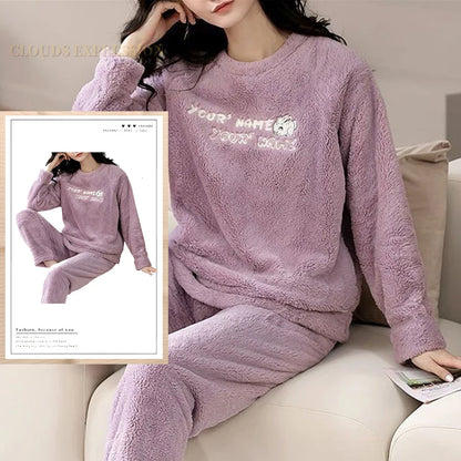 Conjuntos de pijamas de terciopelo con estampado de lunares