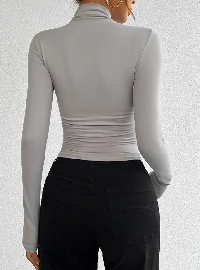 Blusa de mujer, Y2K manga larga,  slim fit