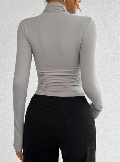 Blusa de mujer, Y2K manga larga,  slim fit