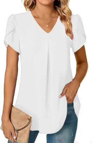 Blusa elegante para mujer, diseño manga corta y cuello en V