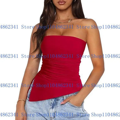 Blusa con hombros descubiertos y fruncido asimétrico para mujer