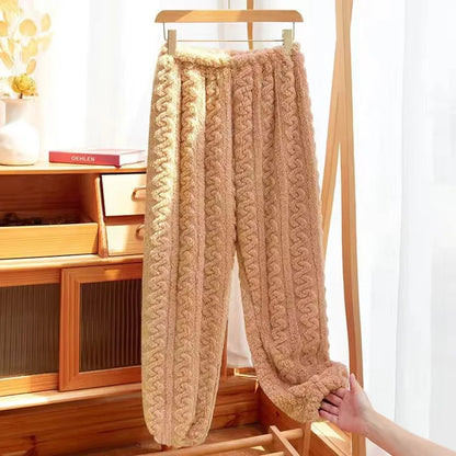 Conjunto de pijama de dos piezas para mujer, liso y cálido, de terciopelo grueso