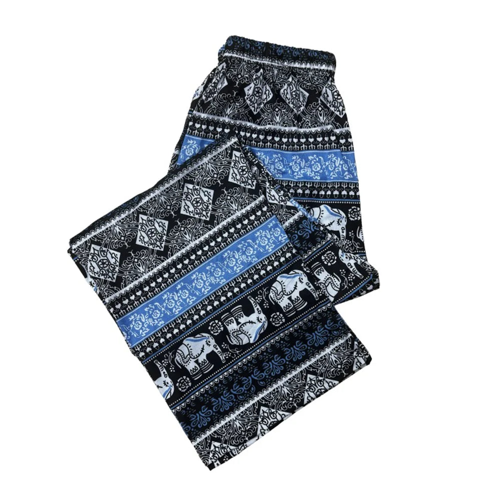 Pantalones de yoga cómodos con estampado de elefante tailandés para mujer