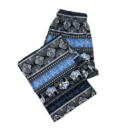 Pantalones de yoga cómodos con estampado de elefante tailandés para mujer