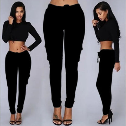 Pantalones slim fit para mujer, pantalones casuales con cintura elástica