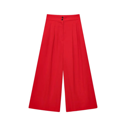 TFMLN Conjunto de pantalón de moda para mujer, sin mangas, cuello en V, top con cinturón, pantalones rectos