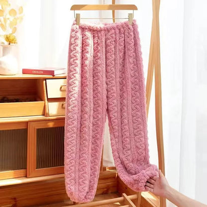Conjunto de pijama de dos piezas para mujer, liso y cálido, de terciopelo grueso